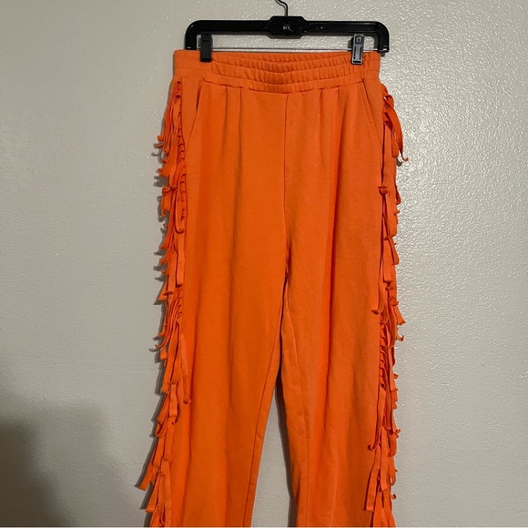 Orange Fringe Joggers Size Medium - Picture 5 of 10